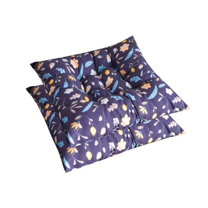 Lot De 2 Coussins De Chaise D'extérieur 61x61 Cm Avec Sangles Réglables - Pour Jardin, Terrasse, Mobilier Bleu