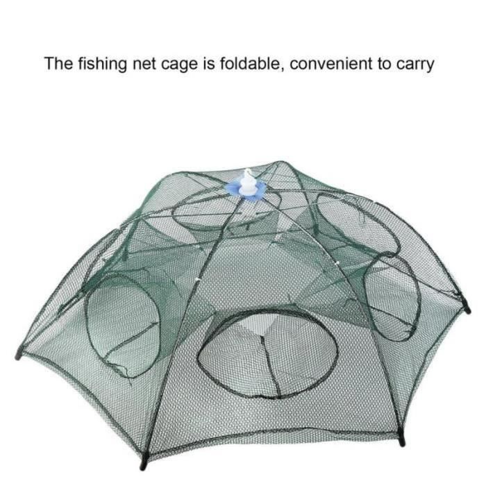 DX0790080cm filet de pêche à la crevette pliable 6 trous Cage Poisson crabe Cdiscount Sport