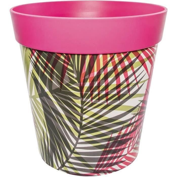 Pot de Fleurs Hum 25cm x 25cm Pot pour Plantes Rose Vif Motif