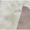 Grand tapis rectangle blanc en peau de mouton, impression fausse fourrure, pour salon, 50 x 150 cm-1