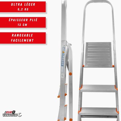 Escabeau Pliant Alu 6 Marches Euroweb – Hauteur 198 Cm – Neuf – S2200355