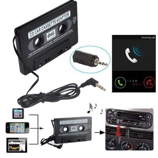 KINGWOW 3.5mm Adaptateur Cassette Voiture Stéréo Audio Jack Aux MP3  Autoradio - Cdiscount TV Son Photo