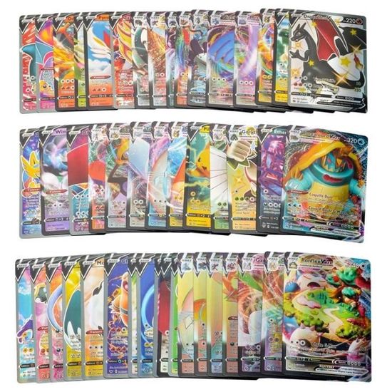 Lot De 20 Cartes Pokémon Françaises - 5 Brillantes Sans Doublons | Cadeau Enfant Collection