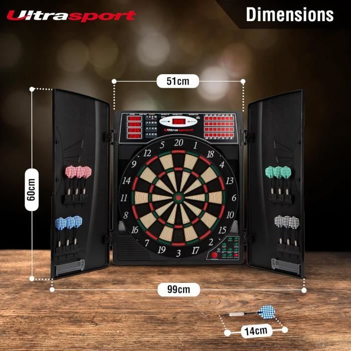 Jeu De Fléchettes électronique – 18 Jeux, 159 Variantes, écran LCD, 8 Joueurs, Dès 8 Ans