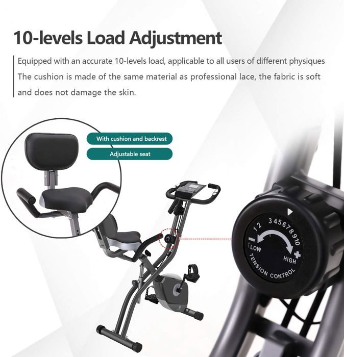 Velo D Appartement Pliable Avec 10 Niveaux De Resistance Magnetique Reglable Velo Stationnaire Pliable Droit Et Incline Est Le Cdiscount Sport