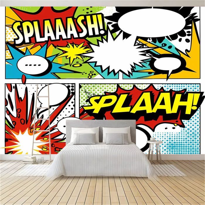 Papier Peint Panoramique éLéMents de Bande DessinéE Pop Art Dessin ...