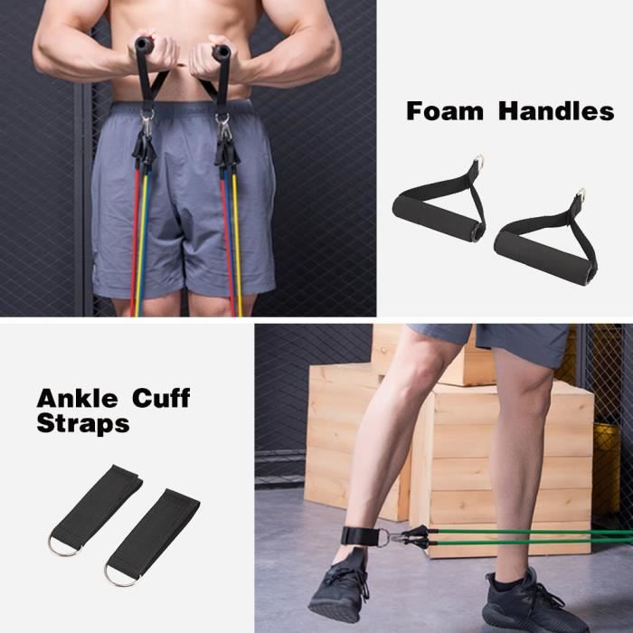 Lot De 11 Bandes De Résistance – Élastiques Fitness Pour Yoga, Pilates, Muscu