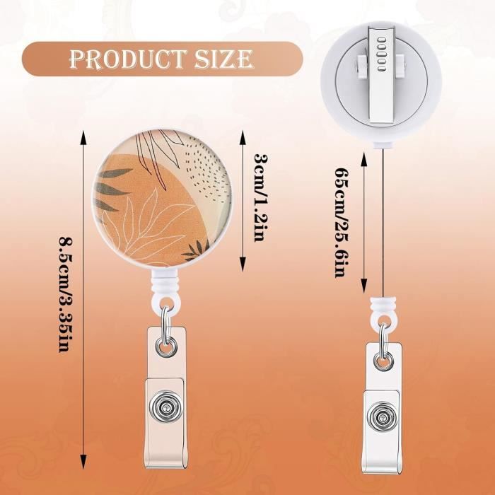 Porte-badge Rétractable Avec Clip - Lot De 2 - Métal Noir - Pour Badge D'identification Professionnel