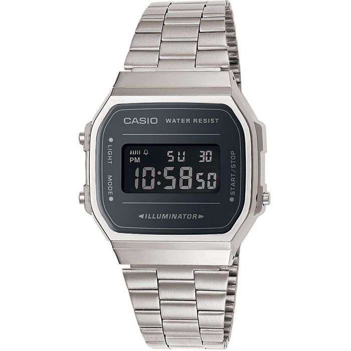 CASIO Montre Vintage Mirror Face A168WEM-1EF Mixte Argent et
