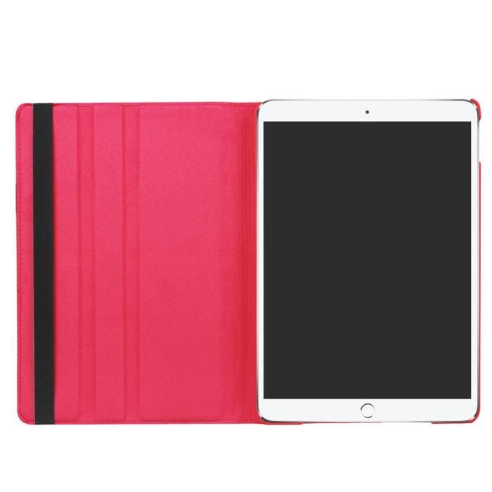 Housse iPad Air (2019)/ iPad Air 3 Coque - 360 Degré Rotative Support Etui  Cuir PU de Protection pour iPad Pro 10.5 2017, Rouge