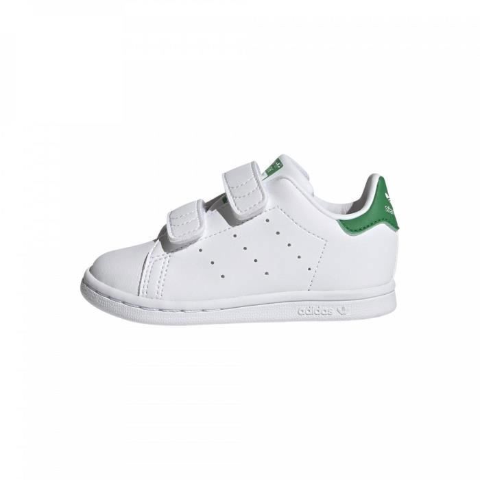 Baskets Stan Smith Blanc/Vert Bébé Mixte - ADIDAS ORIGINALS - Cuir -  Scratch Blanc/Vert - Cdiscount Chaussures