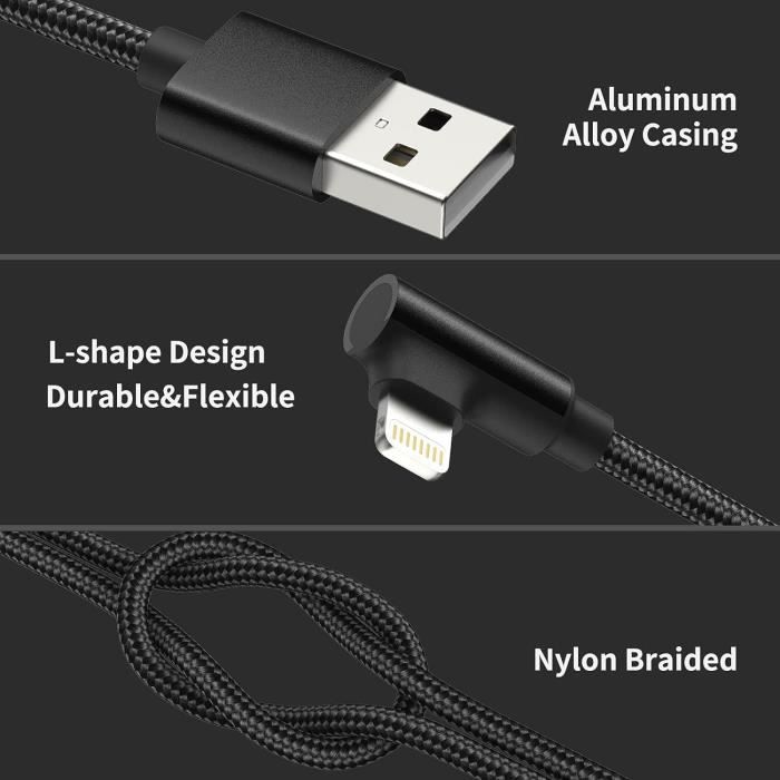 Câble Iphone 3m Mfi Lot De 2 Câbles IPhone 3m - Charge Rapide MFi Câble Iphone 3m Mfi Lot De 2 Câbles IPhone 3m - Charge Rapide MFi