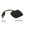 Adaptateur manette joystick PS1 PS2 sur PS3 ou PC - adaptateur 2 manettes - USB - Noir-2