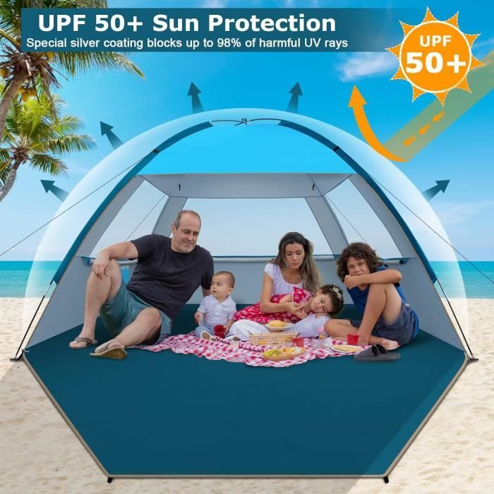 COMMOUDS Tente de Plage, Tente Anti UV, Tente d'Ombre de Plage COMMOUDS Tente de Plage, Tente Anti UV, Tente d'Ombre de Plage