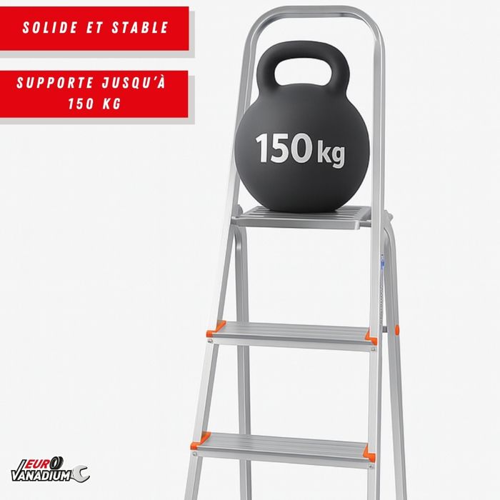 Escabeau télescopique KRAUSE®, aluminium, 1 x 6 marches