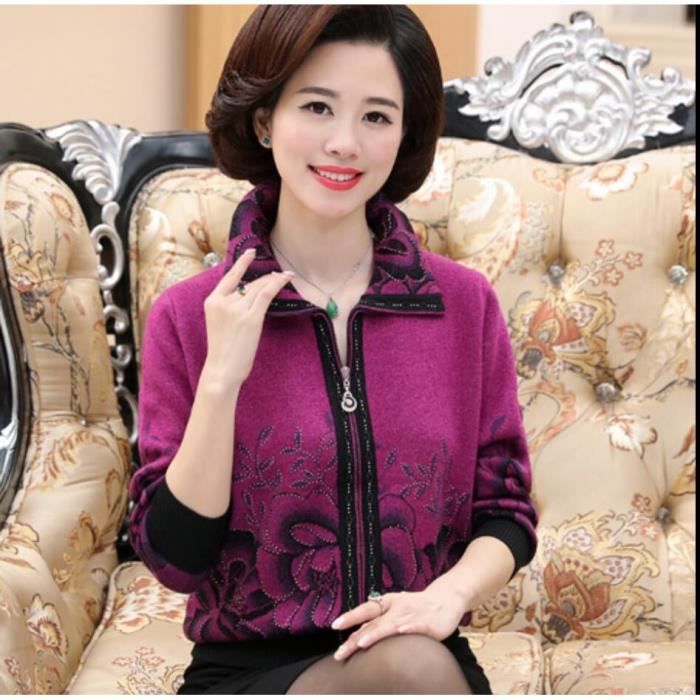 PULL Cardigan d hiver veste pour femme g e manteaux en tricot