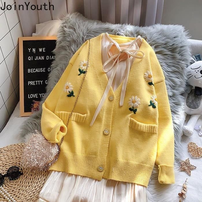 Cardigan brodé femme deals