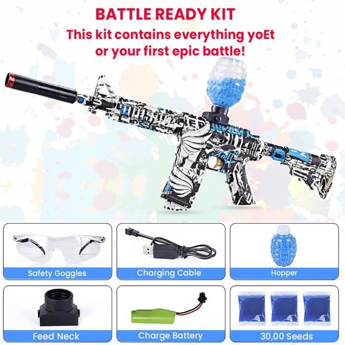Pistolet à Eau électrique Puissant - Portée 8 M, Effet Flash Et Recul, Batterie Rechargeable, Pour Piscine Et Extérieur - 4