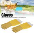 HURRISE gants de protection Gants d'apiculture Peau de mouton respirante Protection à manches longues Équipement d'apiculteur-3