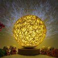 Lampe de nuit LED créative avec cadeau de lampe de chevet en bois décoration abat-jour tissé à la main-3