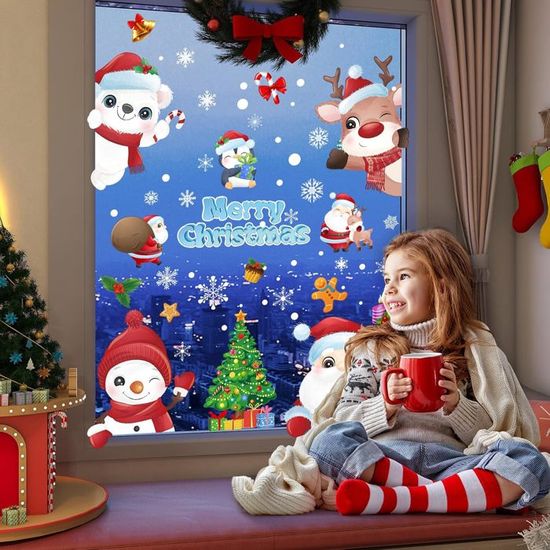 Stickers Décoration Noel Fenetre - 248 PCS Décoration Autocollants Noël