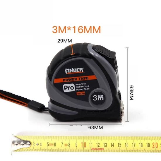 Imperial 3m - Mètre à bande magnétique numérique, en acier inoxydable,  forte mesure métrique et impériale, à