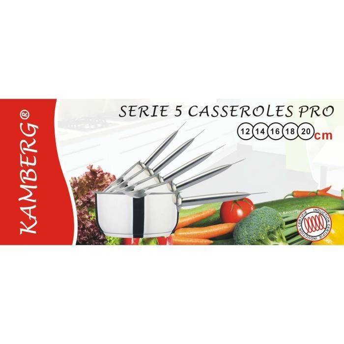 Coffret 2 Casseroles Kamberg 18/20 Cm – Inox 18/10 Triply, Manches Amovibles, Compatible Induction Et Four