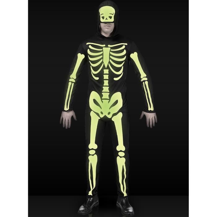 Déguisement squelette homme- Funidelia- 119624- Déguisement homme et  accessoires Halloween, carnaval et Noel - Cdiscount Jeux - Jouets