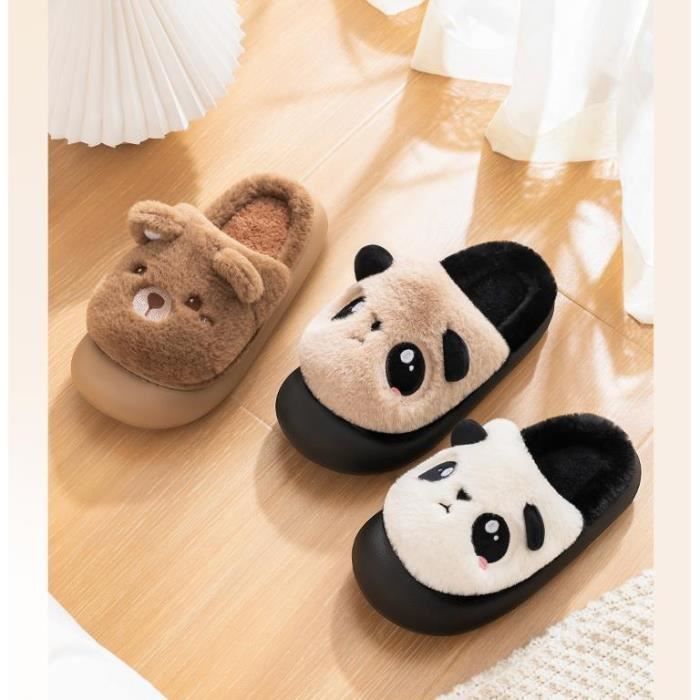 Chaussons animaux drole femme homme hiver maison Pantoufles plus