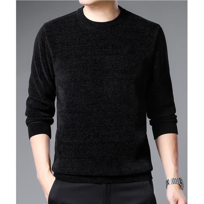 Pull Homme en Tricot Col Ronde Confortable et Chaud Marque Modele Couleur Noir Homme Noir Cdiscount Pret a Porter