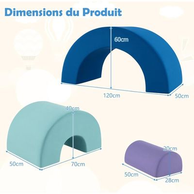 GOPLUS Parcours Motricité Bébé, Module Motricité en Mousse, Housse