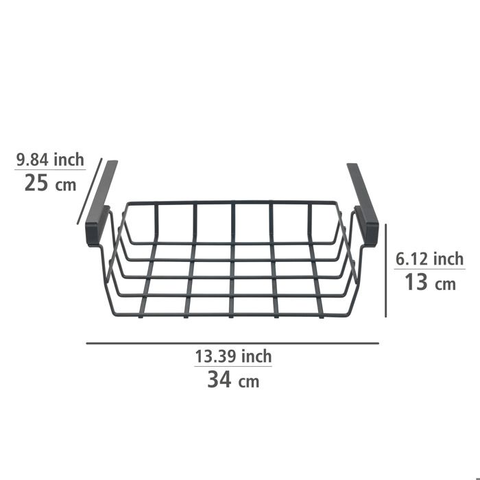 Panier De Rangement Suspendu NUODWELL - Extensible 38,5-70,5 Cm - Noir - Pour Cuisine/bureau