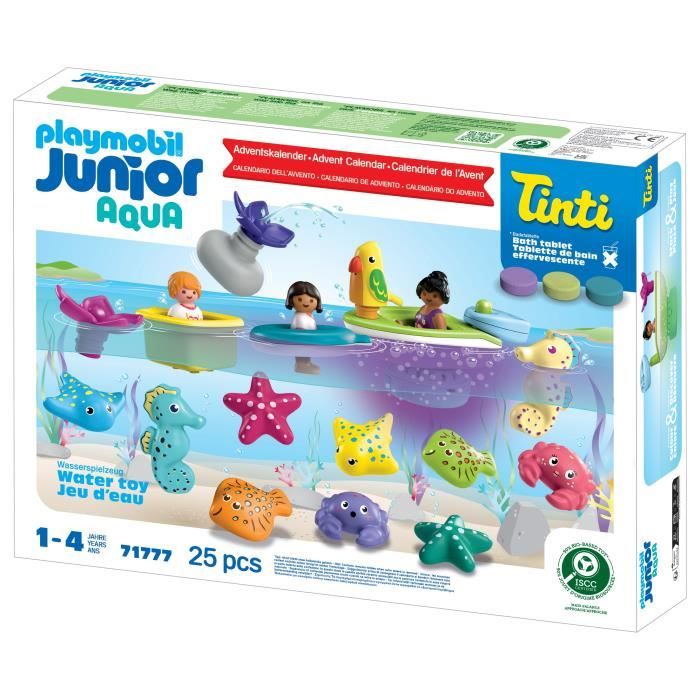 PLAYMOBIL Junior & Tinti Calendrier De L'Avent Bain – Surprises Colorées Pour Enfants 1 An+ – Cadeau Noël