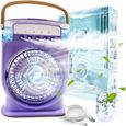 ®RisingFF Mini climatiseur portable silencieux 4 en 1, climatiseur rechargeable, humidificateur de type C avec minuterie