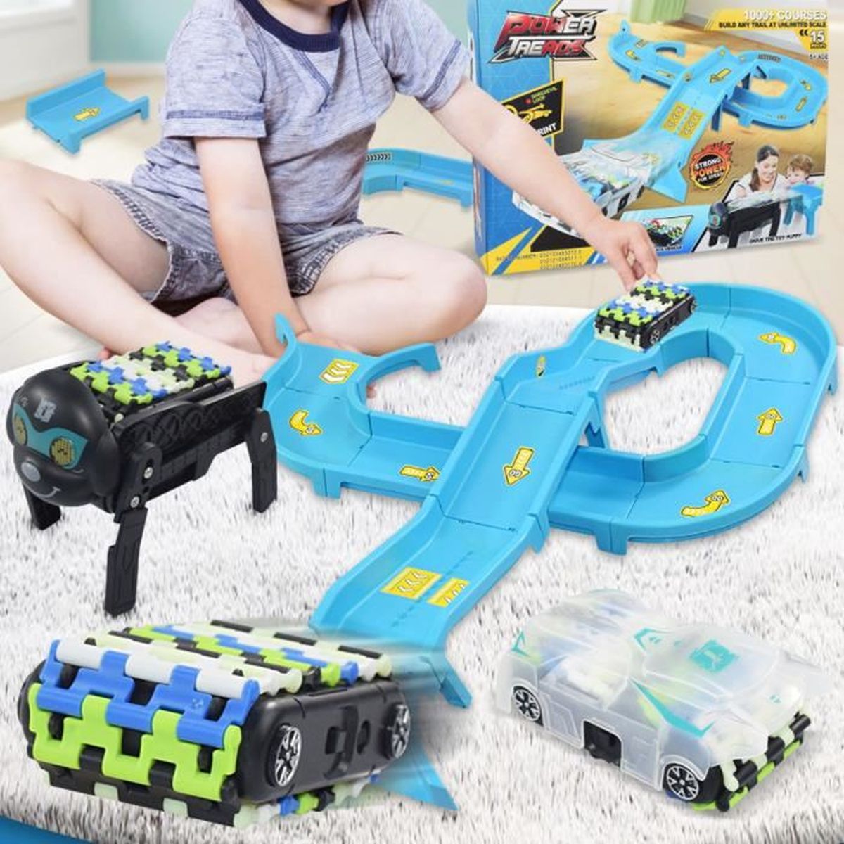 Circuit de voiture - AMOUNE - Circuit Voiture Dinosaure Flexible - 2