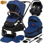 Poussette 3 en 1 LIONELO Mika -Jusqu'à 22Kg - Pack poussette, Nacelle, Siège auto et Accessoires - Bleu