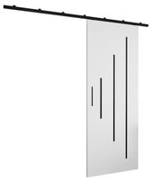 Portes coulissantes avec rail - ABIKSMEBLE Zonda Y - système de porte coulissante intérieur suspendu, 204 x 70 cm, blanc mat