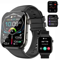 Blackview Montre Connectée Homme Femme,1.96" AMOLED,2 Bracelets,100+ Modes Sportifs,Moniteur de Santé Pour Android Samsung iPhone