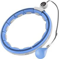 Hula Hoop avec balle lestée, 16 sections, réglable-amovible, silencieux, équipement de gymnastique à domicile, bleu