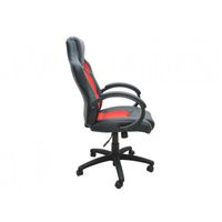 Siège baquet fauteuil de bureau rouge et noir - Bc-elec bs11010-4 - Tissu et cuir - Pied à roulettes fournis
