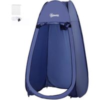 Outsunny Tente de douche pliable pop-up automatique instantanée cabinet de changement camping polyester bleu marine