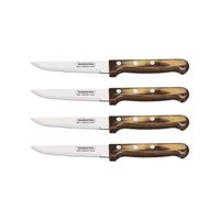 Tramontina Churrasco 29899-315 Ensemble de couteaux à steak « Gaucho », 4 pcs, acier inoxydable, manche en bois, FSC