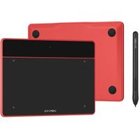 XP-PEN Deco Fun S Tablette Graphique à Stylet Passif 8192 Niveaux avec Inclinaison à 60° Tablette à Dessin 6x4 Pouces Rouge Carmin