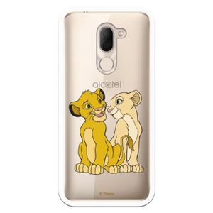 COQUE - BUMPER Coque Officielle Disney Simba et Nala transparente pour Alcatel 3X - Le Roi Lion