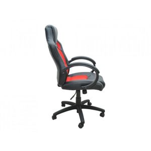 CHAISE DE BUREAU Siège baquet fauteuil de bureau rouge et noir - Bc-elec bs11010-4 - Tissu et cuir - Pied à roulettes fournis