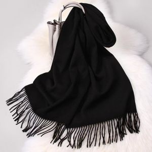 ECHARPE - FOULARD Le noir 180x40cm Écharpe en laine Pure 100% pour F