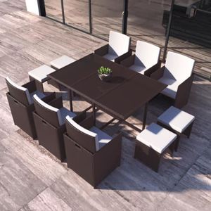 Ensemble table et chaise de jardin Salon de jardin - 10 places - FLORIDA - Concept Us