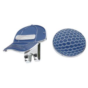 BALLE DE GOLF CUQUE Clip de chapeau de Marque de balle de magnétique extérieure en métal avec accessoire de golfeur sport Chapeau bleu A2