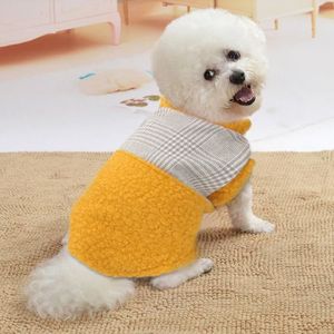 COUVERTURE ANIMAUX ESTINK vêtements d'hiver pour chiens Peluche Gentleman Jaune Style Simple Deux Pieds Hiver Chaud Vêtements Pour Animaux De