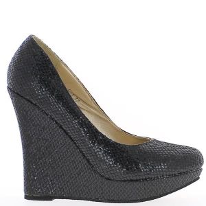 chaussure noire compensée femme